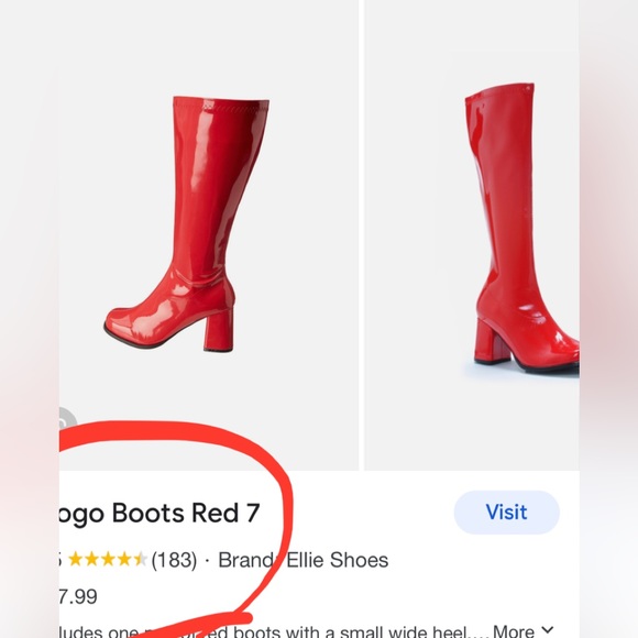 Ellie Brand Red Vinyl GoGo Boots Size 7 - Picture 14 of 14